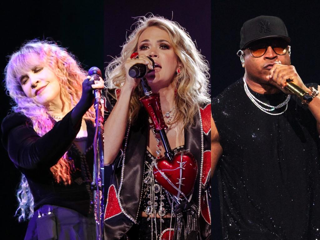 Stevie Nicks performs at Madison Square Garden, Carrie Underwood performs onstage for the 2023 CMT Music Awards, LL Cool J performs onstage during the 2023 MTV Video Music Awards