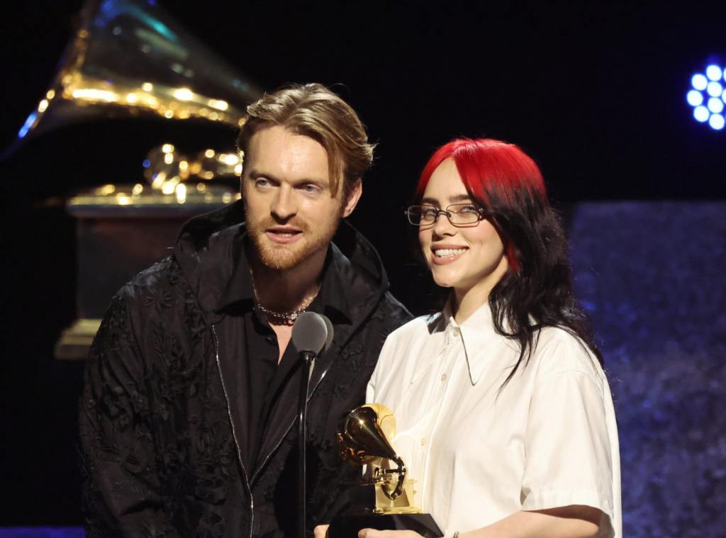 FINNEAS and Billie Eilish accept the "Song Written for Visual Media" award for "What Was I Made For?" onstage during the 66th GRAMMY Awards