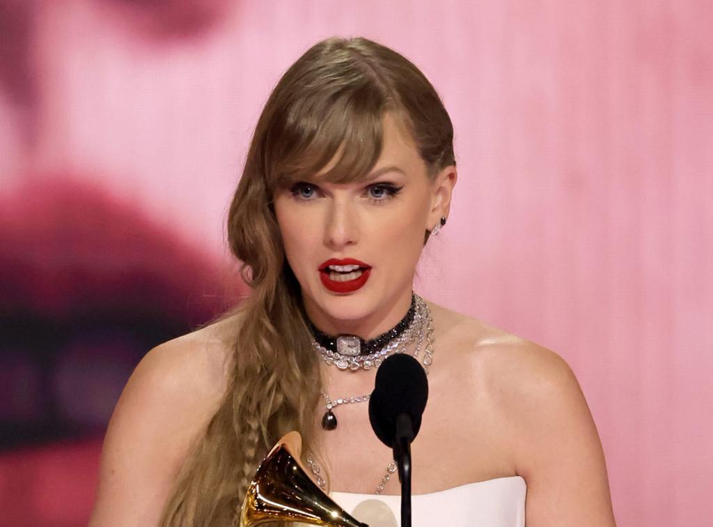 Taylor Swift accepts the Album Of The Year award for “Midnights” onstage during the 66th GRAMMY Awards, Taylor Swift's TTPD Leaked, Swifties Slam Matty Healy, Charlie Puth Lyrics.